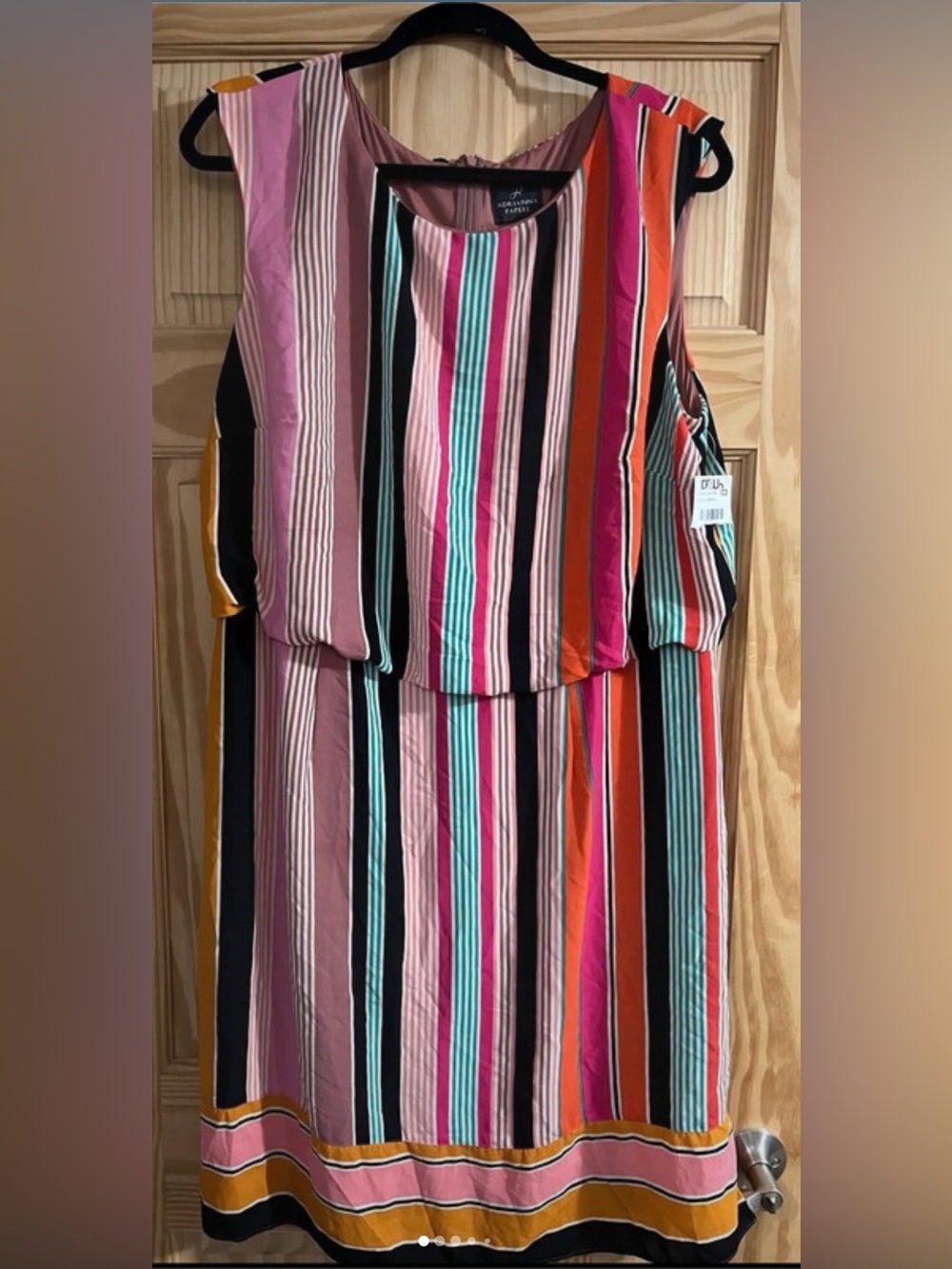 NWT Adrianna Papell Striped Sleeveless Dress - Multicolor XL - Picture 1 of 6